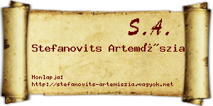 Stefanovits Artemíszia névjegykártya